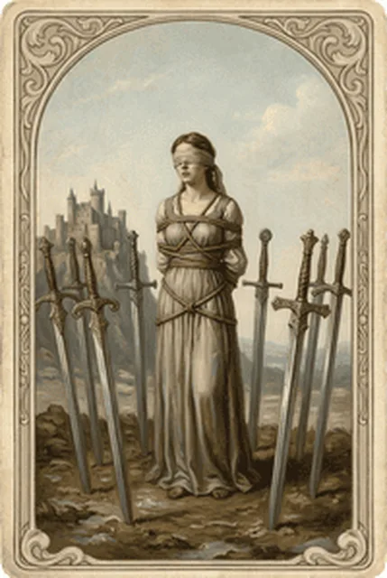 韋特塔羅寶劍八 Eight of Swords
